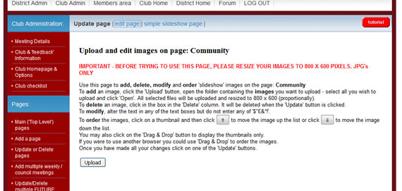 upload slideshow images
