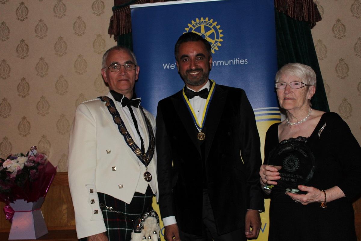 Pres. James with P.H.F. Aamar Anwar and Citizen of the Year Elizabeth Seaton