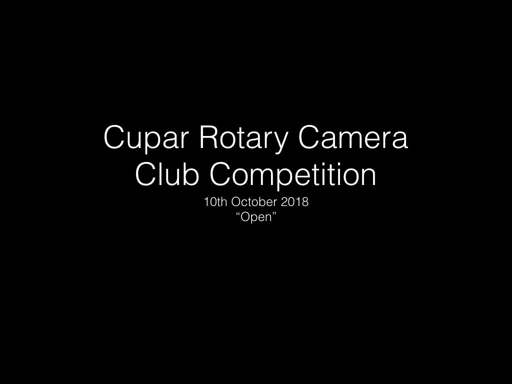 Camera Club Competition, 10th October 2018