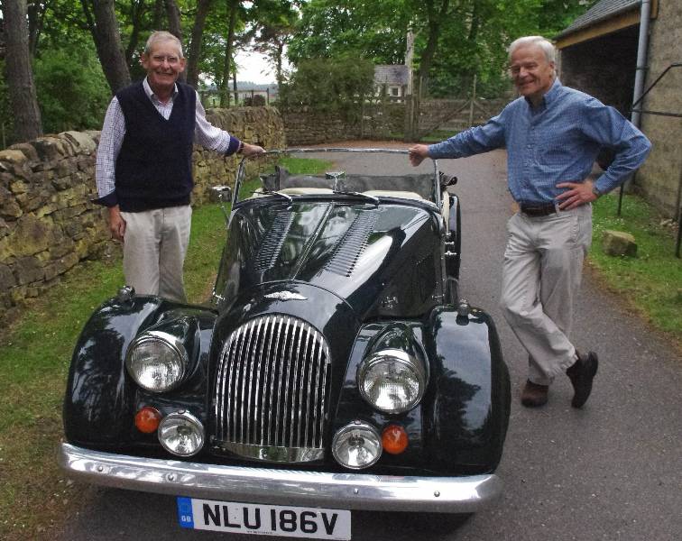 Picture shows (left) Rotarian David Lymburn with his Morgan sports car, with Rotary President Patrick Murray.