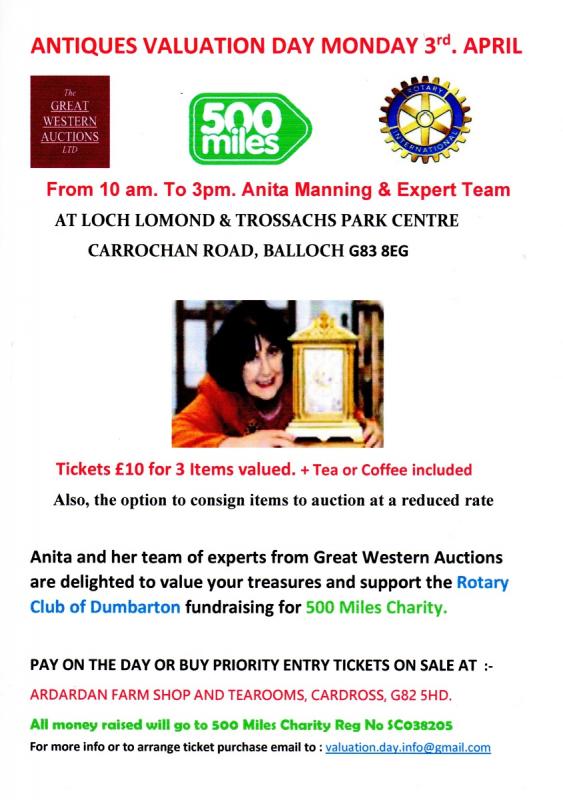 Dumbarton Charity Valuation Day Flyer