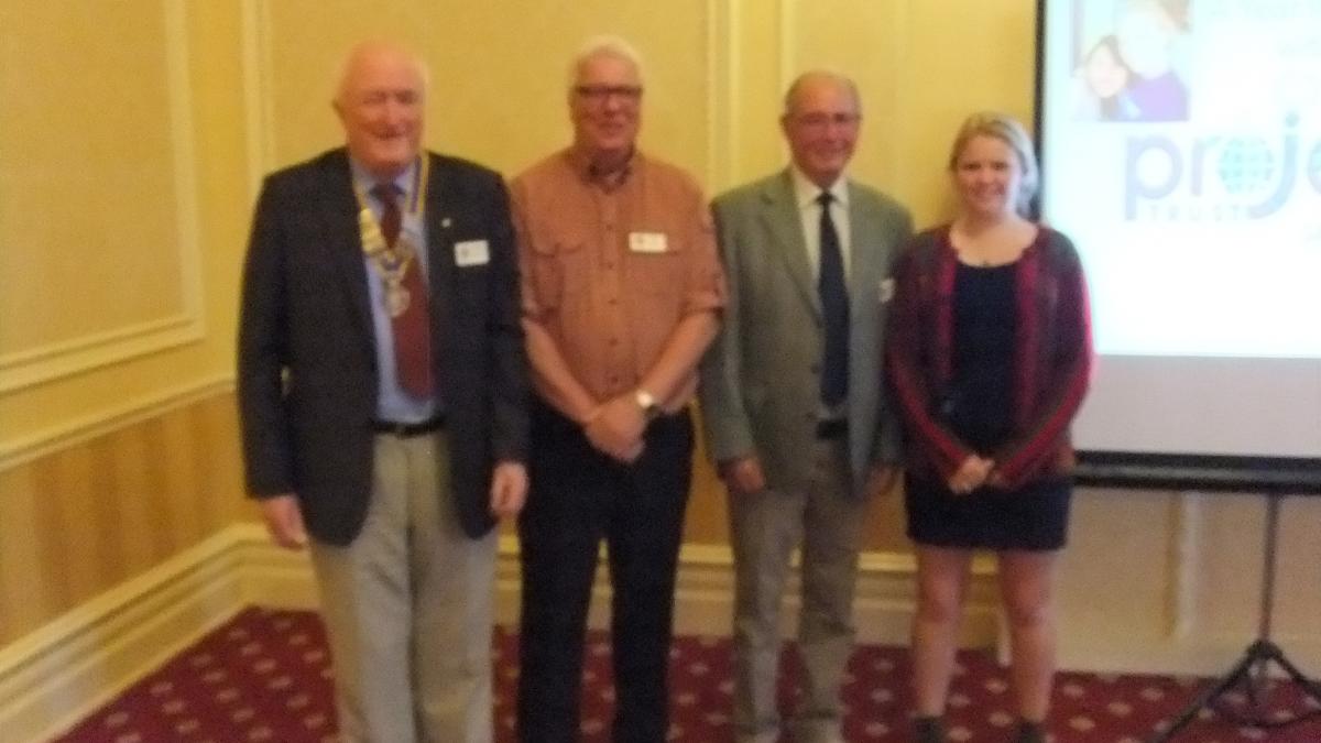 Hannah Hartley with her father and President and Vice President of Penrith Rotary