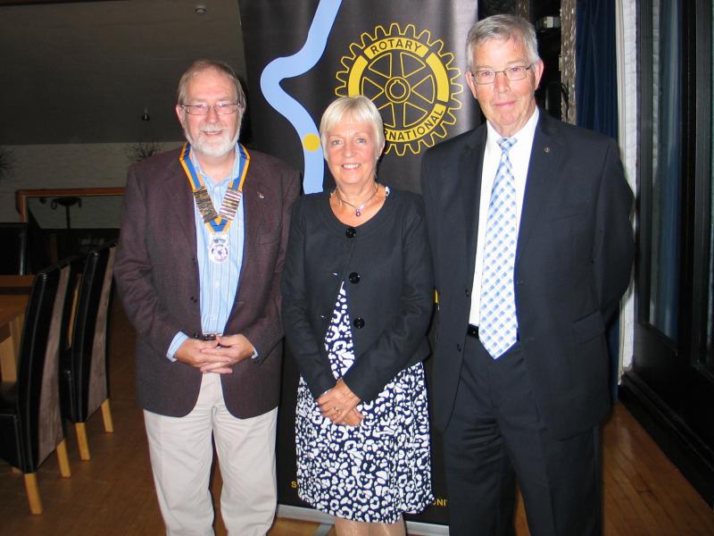 President Colin Strachan with Joan Murphy and speakers host, Gordon Robb