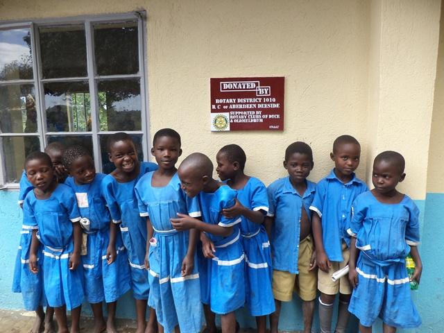 Kitarasa Students outside the refurbished classroom