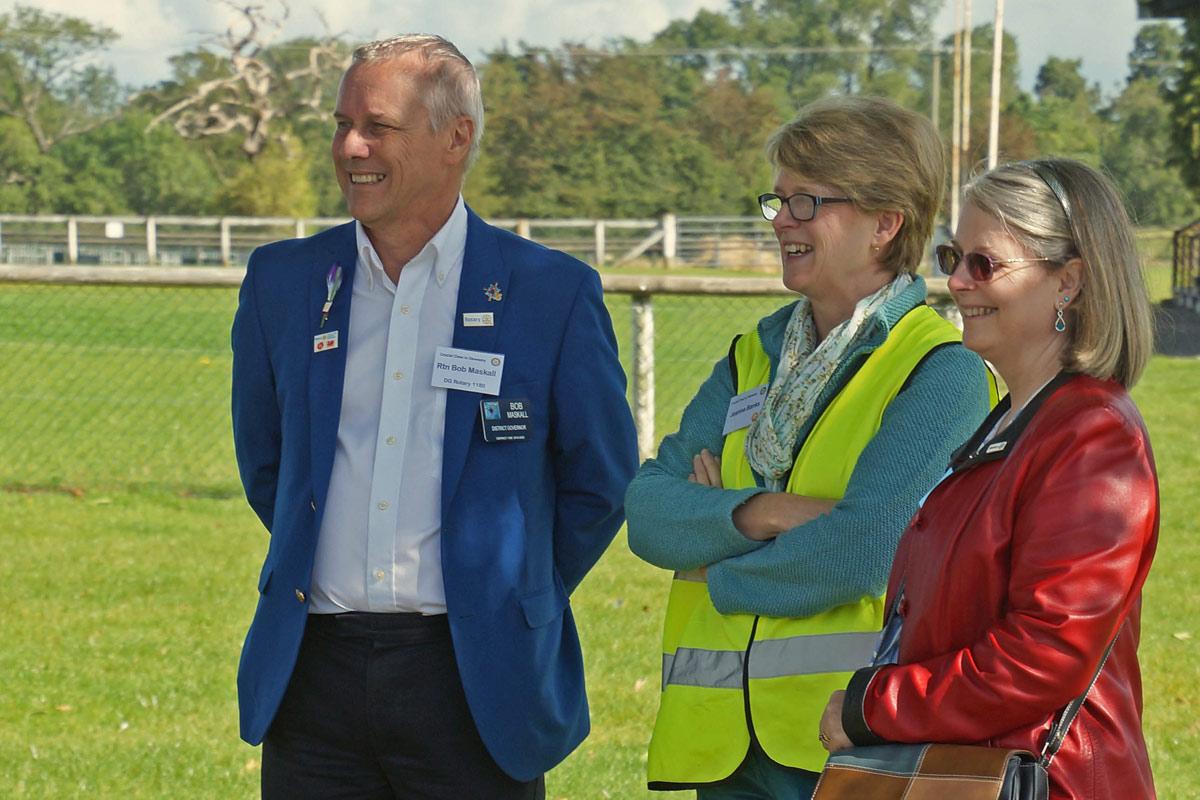 District Governor Bob Maskell and wife Kate with Rotarian Jo Banks