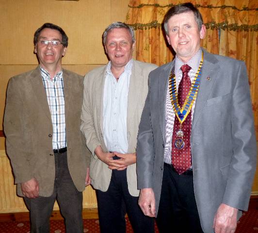 Roy Charlesworth (centre) with President Elfed and Bryn who had invited Roy.