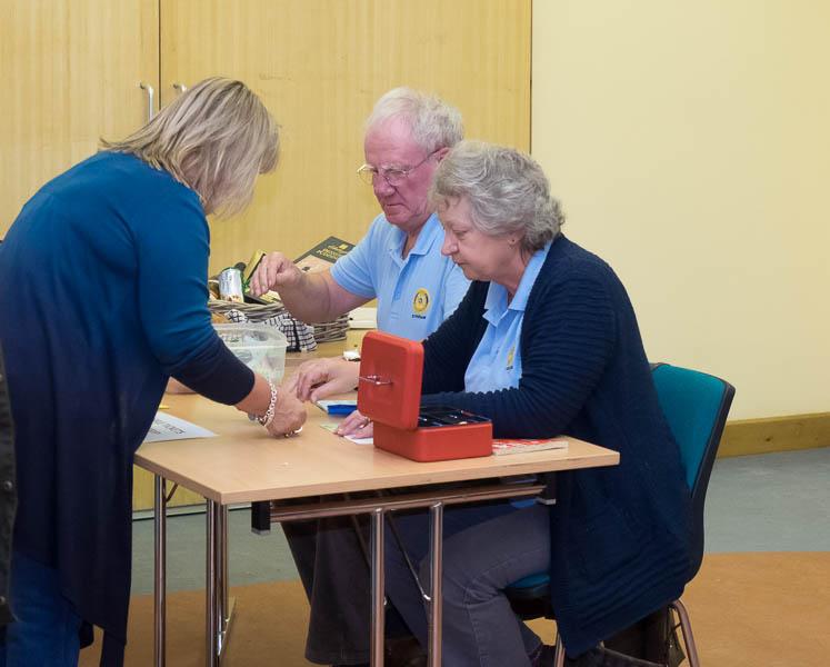 Rotarians running the raffle