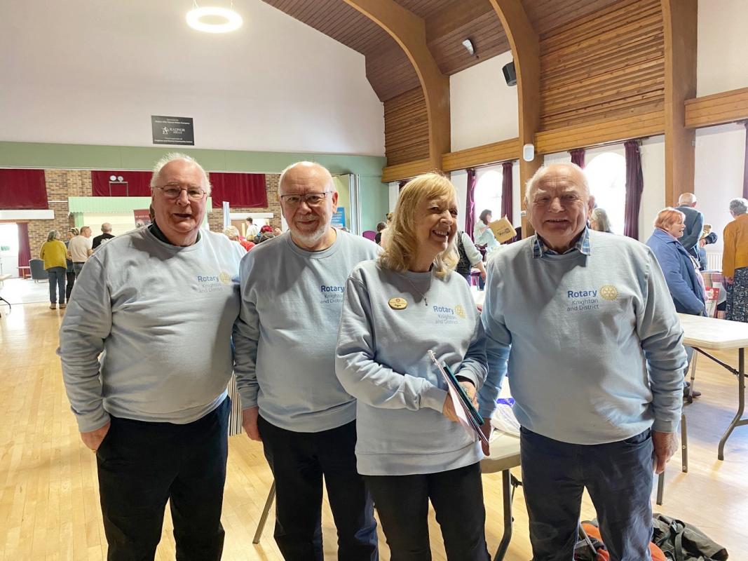 Paul, Norman, Angela, Emlyn in their Rotary sweatshirts!