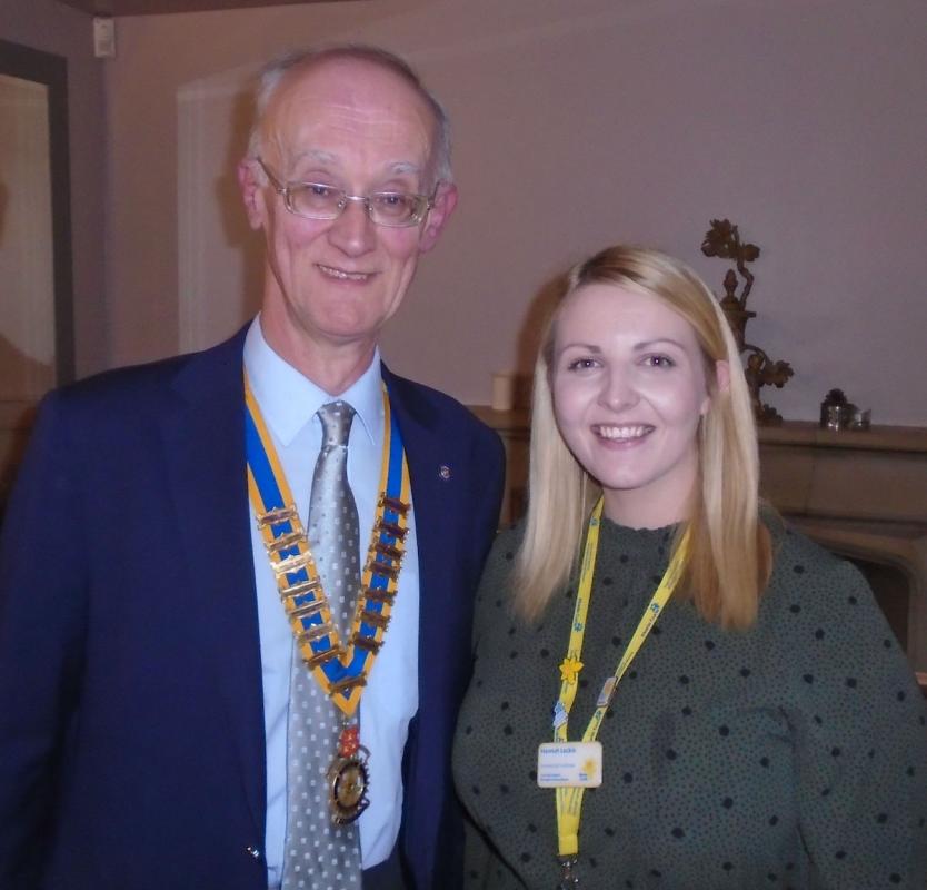 President Charles with Hannah Beckie