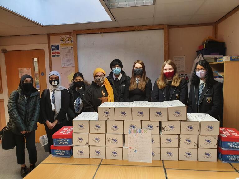 Morgan Academy Pupils and their Shoeboxes