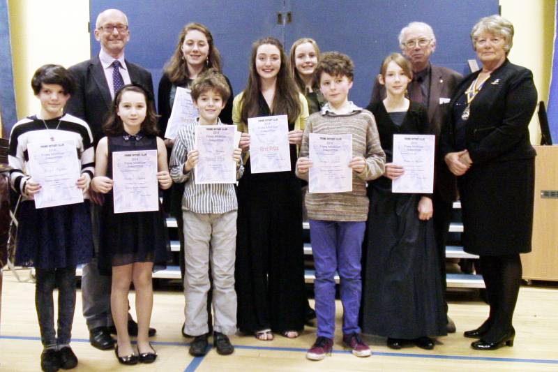 Competitors in the Rotary Club of Frome Young Musician Competition