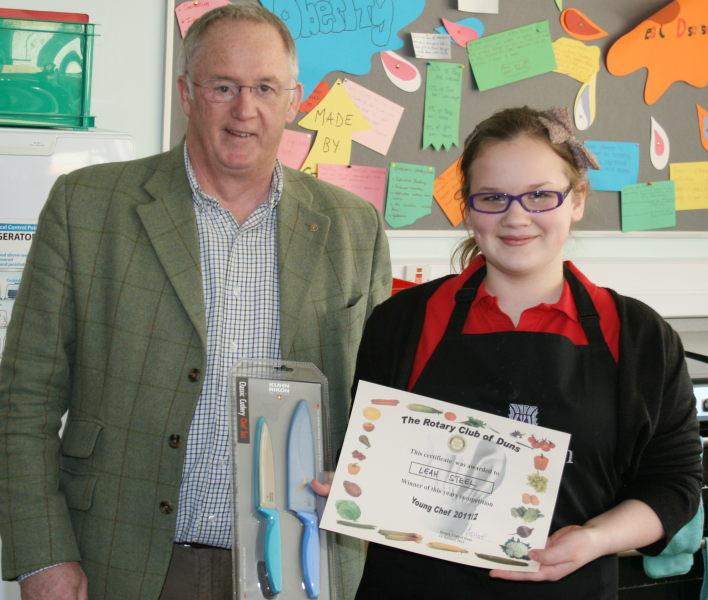 Local Young Chef Winner, Leah Steel, with Rotarian Richard Amos