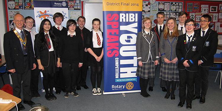 Pictured from left, Tim Heilbronn with the teams from Menzieshill HS, High School of Dundee, and St John’s RC HS