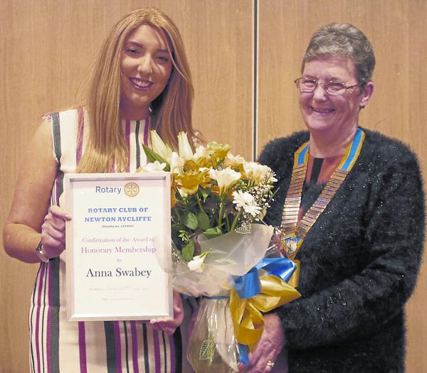 Anna with Club President Denese Cartwright