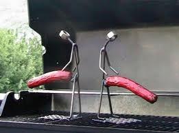 Barbecue sausage holder