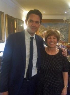 Photo of Club Secretary Anne Sloan with Dougray Scott! Dougray opened an exhibition at Gordon Highlander museum as his Grandfather was a Gordon Highlander. Anne