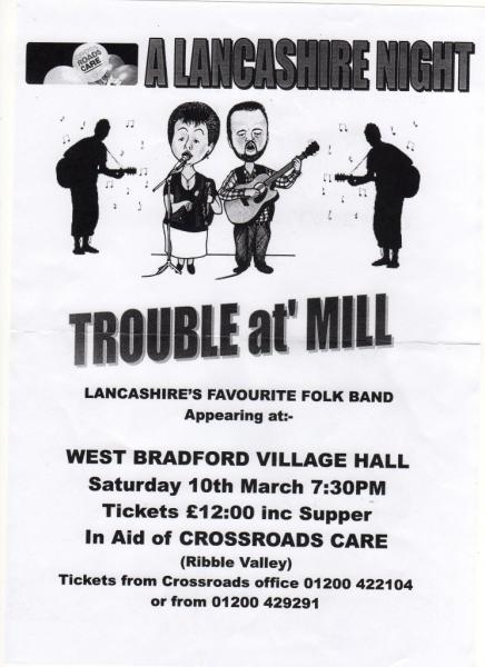 CrossRoads Care: A Lancashire Night at West Bradford Village Hall