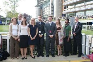 The Scholars with John Blake (right), Head of Sales and Marketing at Ascot Race Course