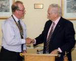 Outgoing President, Alan Davis hands over to his successor, Chris Pickering