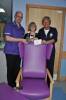 Susan seen here presenting the cheque which paid for the chair in
the photo with Matron Leigh and Julia Lenton, Fund Administrator