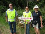 Main photo: Ted, Pauline and Sheila sweeping the course to ensure the last walkers get safely back to Tattenham Corner.