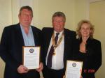 President Robert with Bill Kirby and Sarah Perris our two new members