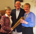 President Peggy with Mrs & Mrs Paul Dickenson and an Olympic Torch.