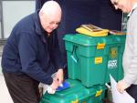 David Gordon sets up the Rotary stall featuring ShelterBox