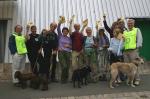 Some of the walkers receiving their certificates