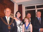 DG John Banks with the joint Interact Presidents and Frinton President Tim Price, with Interact mentor Rtn Gordon Webb