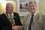District Governor John Barber visits Longniddry. With Richard Greenough President Elect