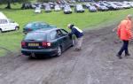 The car park entrance and Rotarians at work
