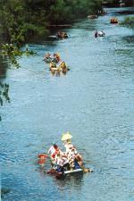 A few of the 65 entrants on the river