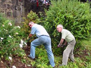 Helping maintain Rotherham Hospice gardens is one of our 