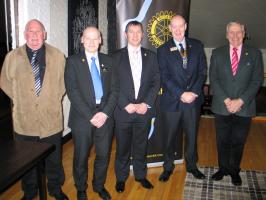 l-r Ian Ballance, Tony Ford, Ally Gemmell, President Peter Farr and Ed Campbell