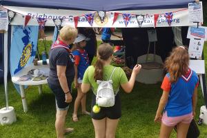 West Yorkshire Guides running the Rotary stall game