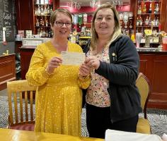 Cheque being presented to The Hub, Sandersons Wynd, Tranent