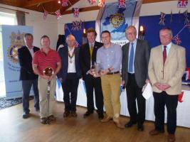 The Rattler Trophy and main competition were won by a team from Skinners Brewery. Pictured(L-R)are David Watkins (RCTB), Lee Wheston, President Steve Todd, 2011-12 Mayor Rob Nolan, Simon Bray, Peter Bayly (organiser) and Golf Club Captain Henry Cooper
