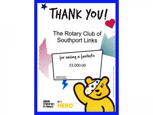 Certificate received from Children in Need