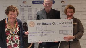 President Liz and Past President Amanda present a cheque to the Royal British Legion Industries