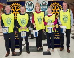 The photo shows from left to right - Don MacLeod, President Alan Rankin, Jan Anderson, Anne Rankin and Alan Skilling 