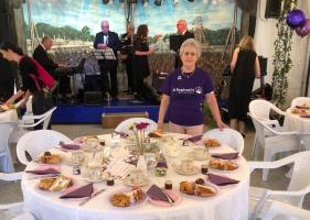 Cream Tea in The Marquee at Cryer Arts Centre in aid of St Raphael's Hospice including live entertainment by The Senior Sextet Jazz Band with Crissy Davis on vocals. 