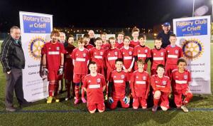 Crieff Rotary Club sponsors new strips for Crieff Juniors