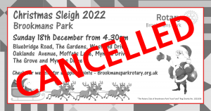 Santa's visit to Brookmans Park tonight is Cancelled