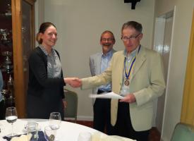 President Graeme formally welcomes Natalie, together with her proposer Martin Berry