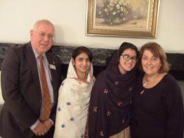 Rtn. Paul Motte, Kainat Riaz, Shazia Ramzan and President Mrs Mary Noyes