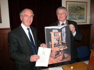 Hugh Monahan with President Norman Pettigrew