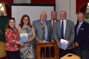 New Members Hazel and Peter with their sponsors; Club President Tom; and Assistant District Governor Howard