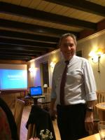 Rtn Don Taylor talking to the club and prospective members about a recent holiday in Namibia