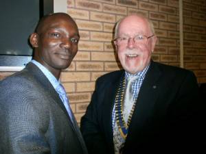 Dr Williams with President Malcolm Peckham